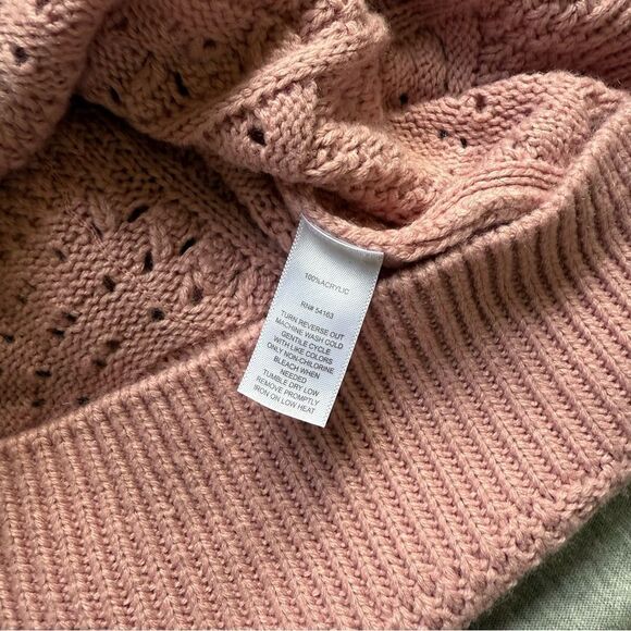 Sz XS Marc New York Andrew Marc Pink and White Ruffle Knit Sweater - Picture 5 of 9